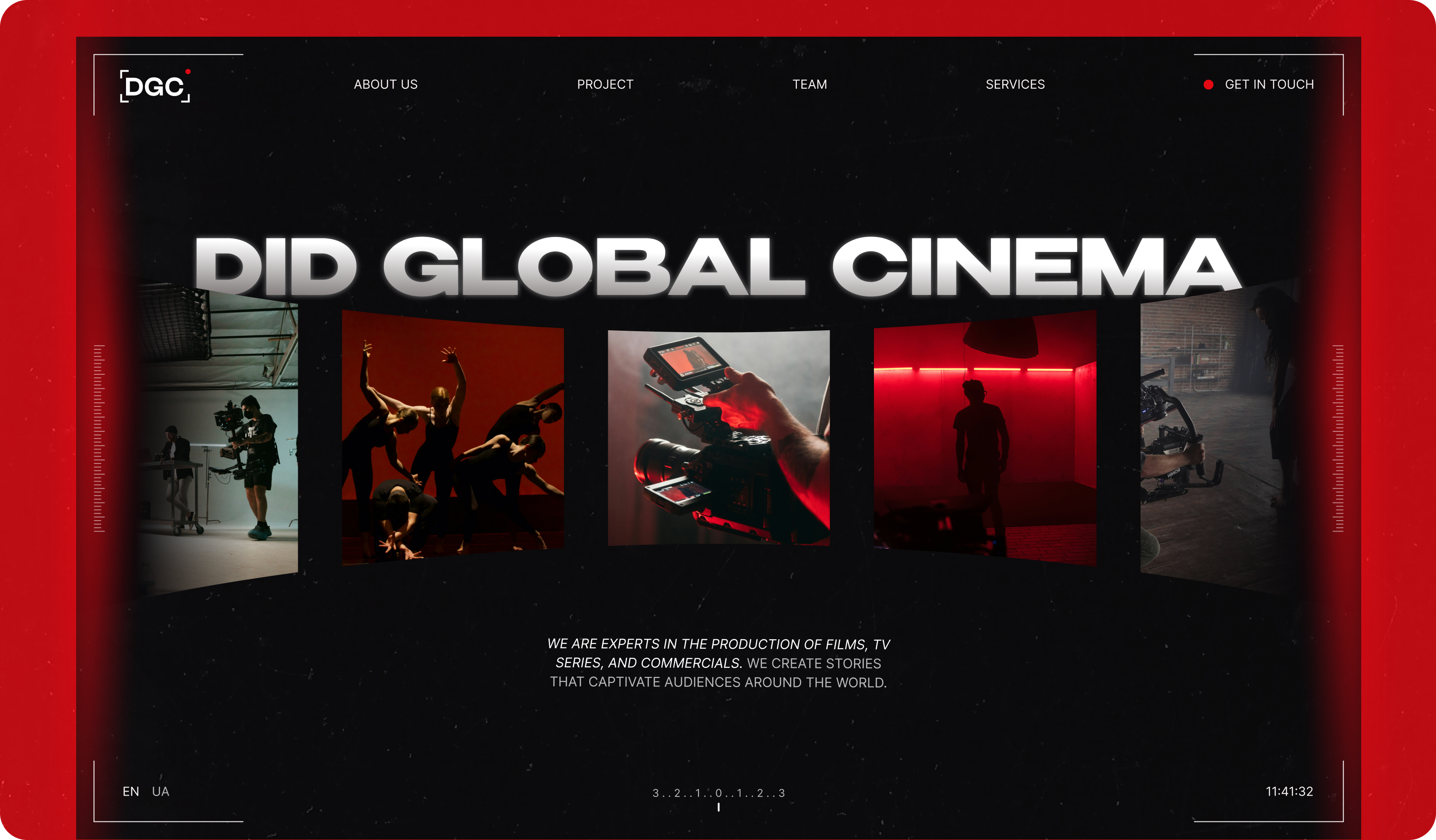 Cinematic brand identity and website for a new film studio