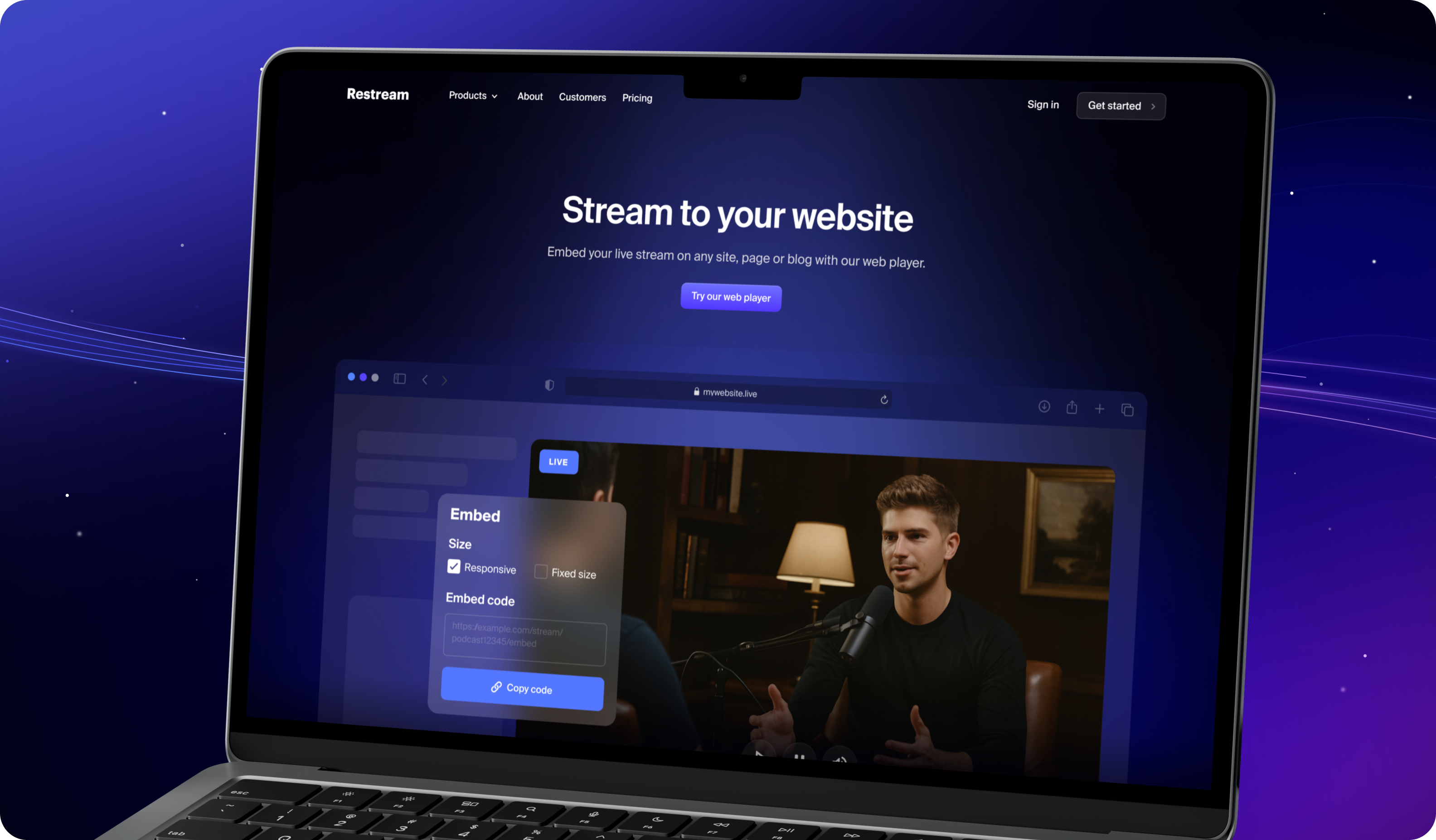 Website design support and front-end development for a multistreaming SaaS